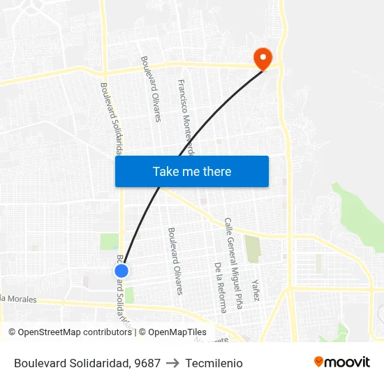 Boulevard Solidaridad, 9687 to Tecmilenio map