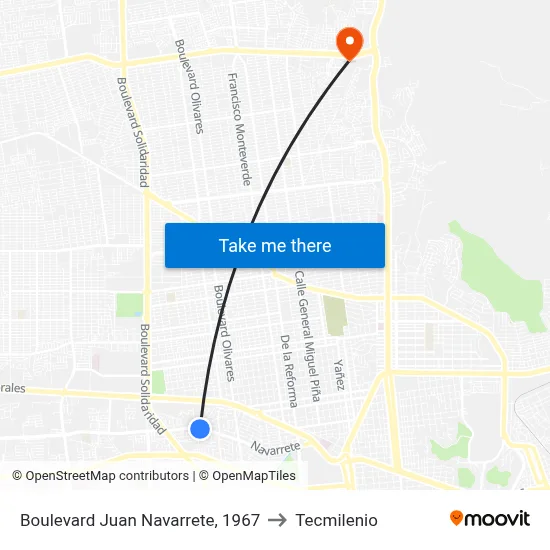 Boulevard Juan Navarrete, 1967 to Tecmilenio map