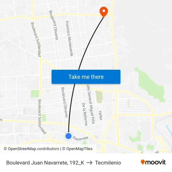 Boulevard Juan Navarrete, 192_K to Tecmilenio map