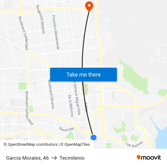 García Morales, 46 to Tecmilenio map