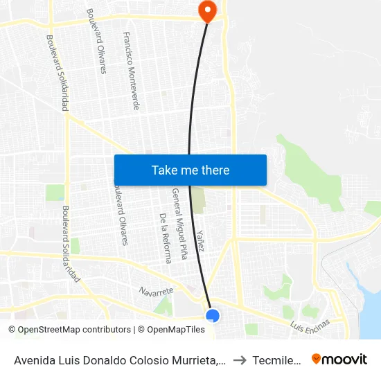 Avenida Luis Donaldo Colosio Murrieta, 128 to Tecmilenio map