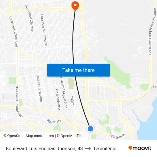 Boulevard Luis Encinas Jhonson, 43 to Tecmilenio map