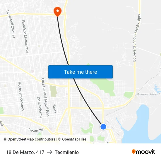 18 De Marzo, 417 to Tecmilenio map