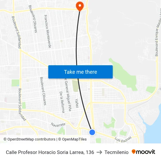 Calle Profesor Horacio Soria Larrea, 136 to Tecmilenio map