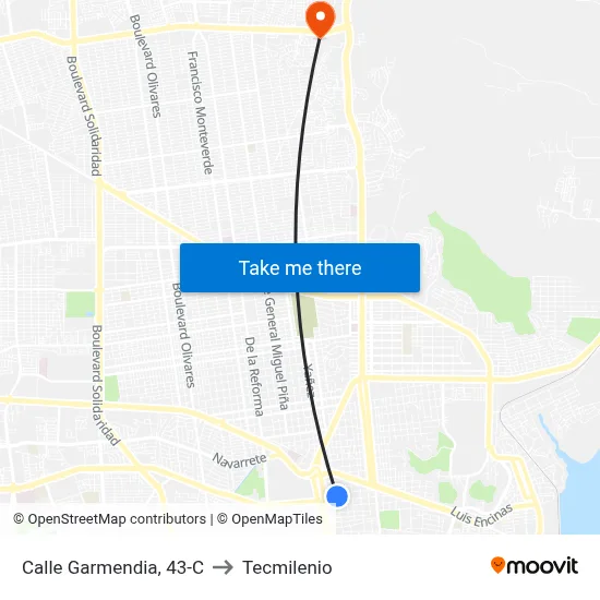Calle Garmendia, 43-C to Tecmilenio map