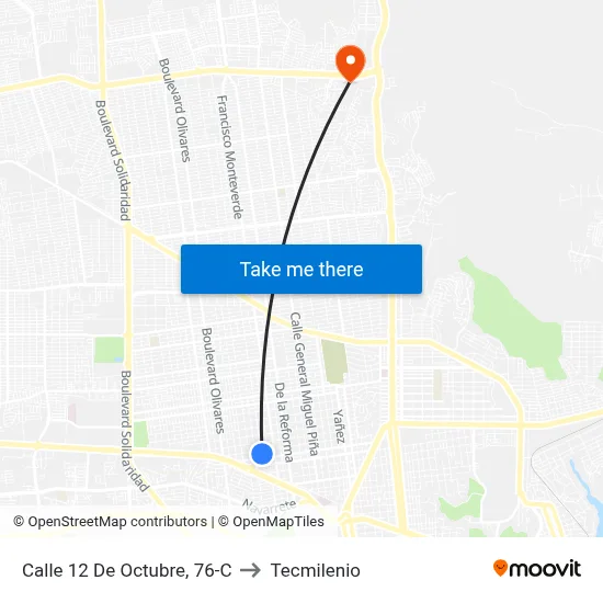 Calle 12 De Octubre, 76-C to Tecmilenio map