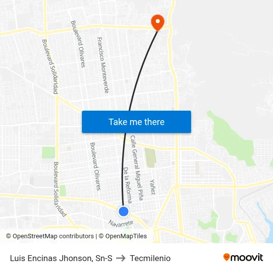 Luis Encinas Jhonson, Sn-S to Tecmilenio map