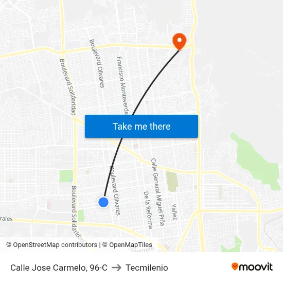Calle Jose Carmelo, 96-C to Tecmilenio map
