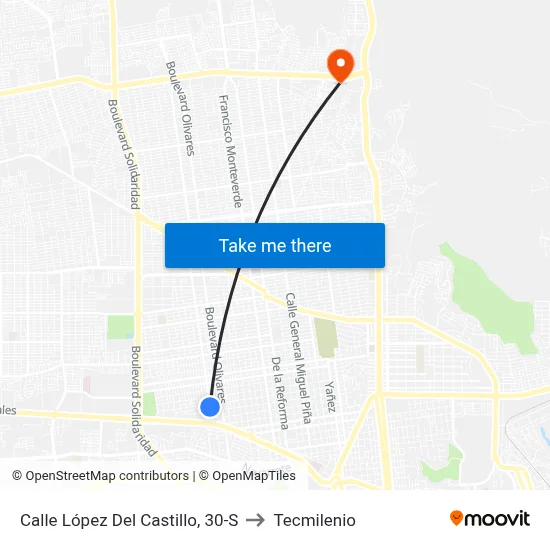 Calle López Del Castillo, 30-S to Tecmilenio map