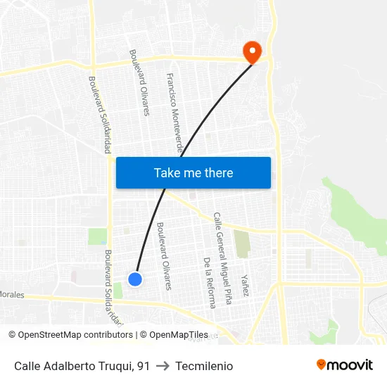 Calle Adalberto Truqui, 91 to Tecmilenio map