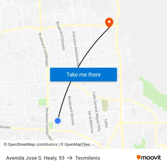 Avenida José S. Healy, 93 to Tecmilenio map
