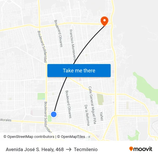 Avenida José S. Healy, 468 to Tecmilenio map