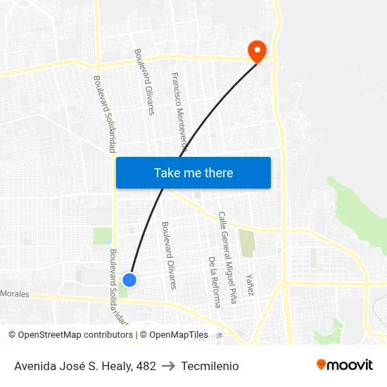 Avenida José S. Healy, 482 to Tecmilenio map