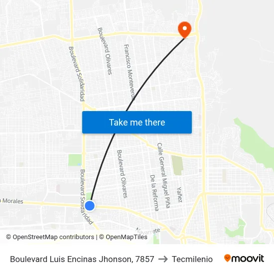 Boulevard Luis Encinas Jhonson, 7857 to Tecmilenio map