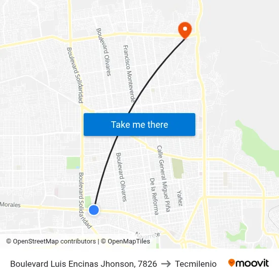 Boulevard Luis Encinas Jhonson, 7826 to Tecmilenio map