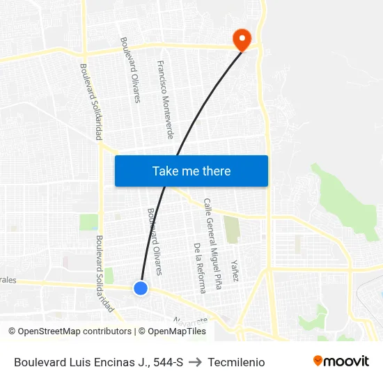 Boulevard Luis Encinas J., 544-S to Tecmilenio map