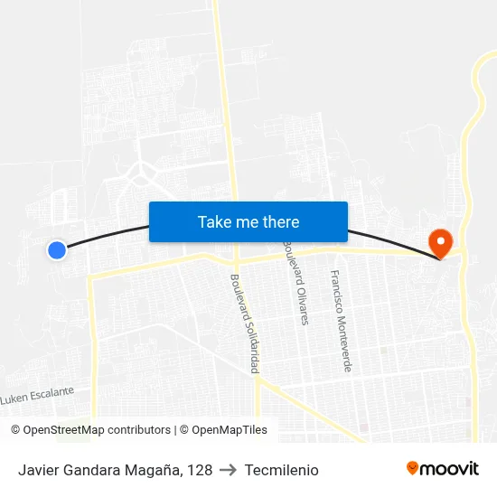 Javier Gandara Magaña, 128 to Tecmilenio map