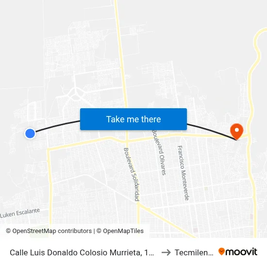Calle Luis Donaldo Colosio Murrieta, 140 to Tecmilenio map