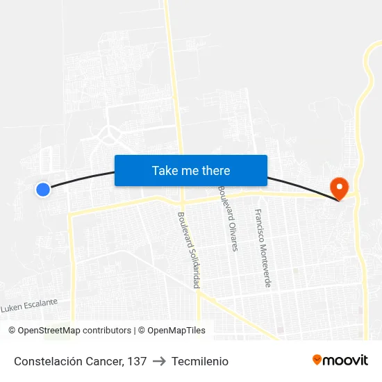 Constelación Cancer, 137 to Tecmilenio map