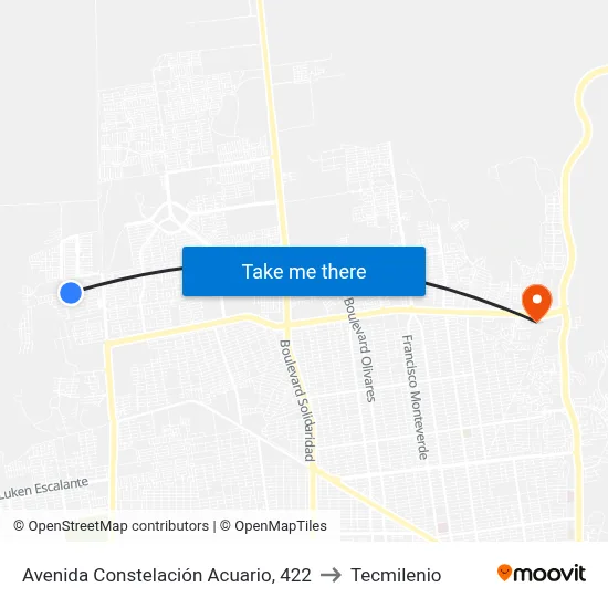 Avenida Constelación Acuario, 422 to Tecmilenio map