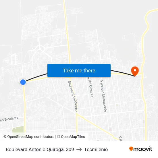 Boulevard Antonio Quiroga, 309 to Tecmilenio map