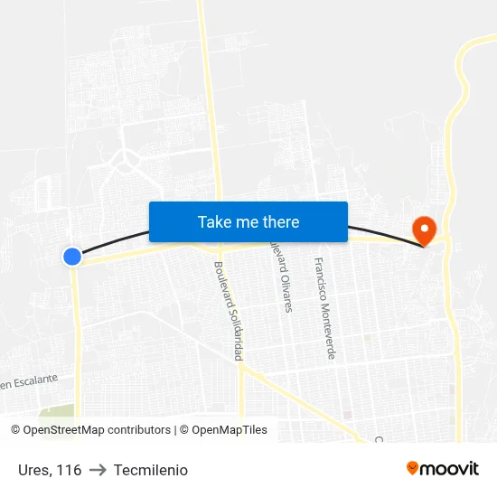 Ures, 116 to Tecmilenio map