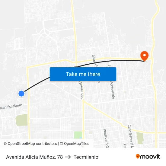 Avenida Alicia Muñoz, 78 to Tecmilenio map