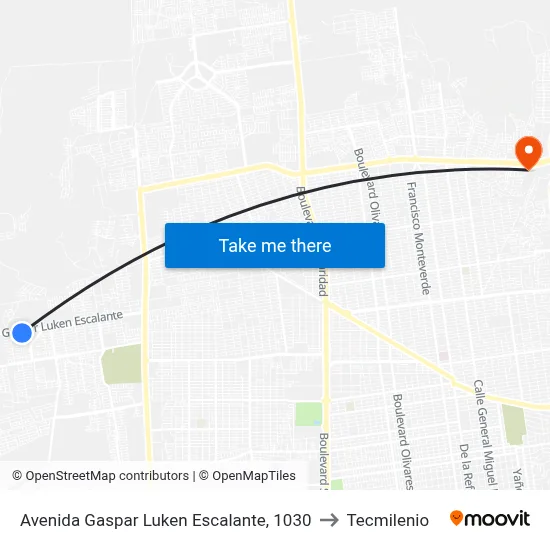 Avenida Gaspar Luken Escalante, 1030 to Tecmilenio map