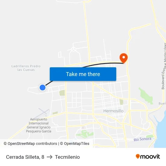 Cerrada Silleta, 8 to Tecmilenio map