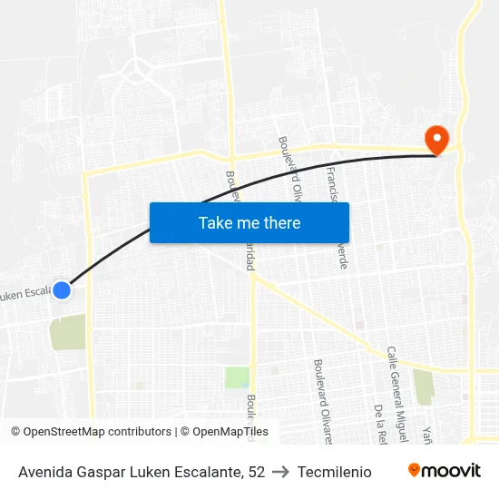 Avenida Gaspar Luken Escalante, 52 to Tecmilenio map