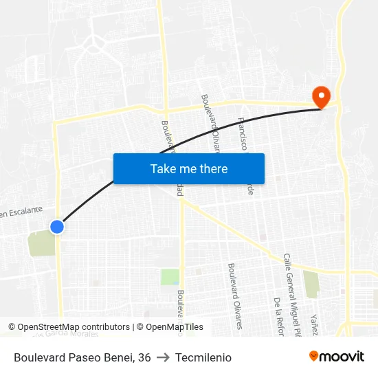 Boulevard Paseo Benei, 36 to Tecmilenio map