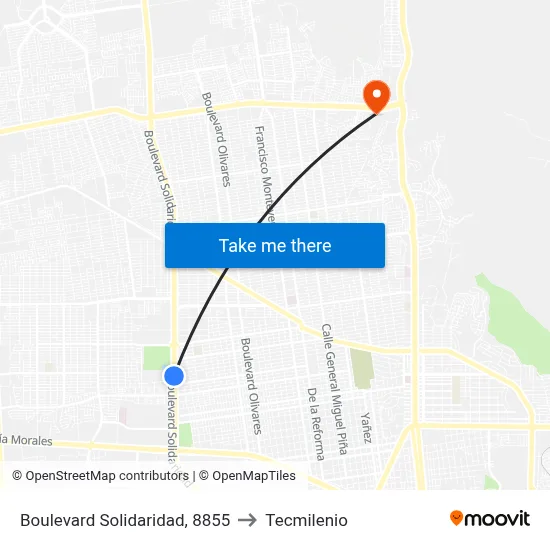 Boulevard Solidaridad, 8855 to Tecmilenio map