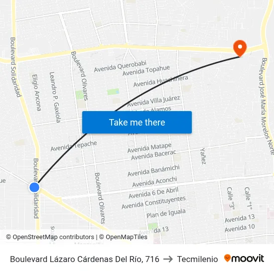 Boulevard Lázaro Cárdenas Del Río, 716 to Tecmilenio map