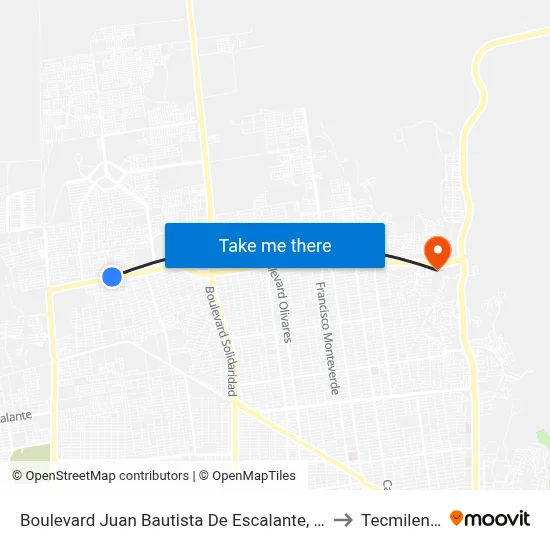 Boulevard Juan Bautista De Escalante, 80 to Tecmilenio map