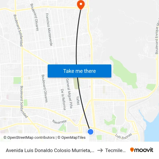 Avenida Luis Donaldo Colosio Murrieta, 17a to Tecmilenio map