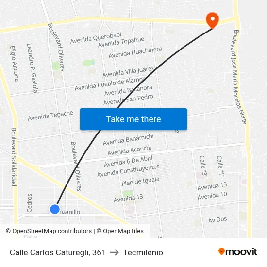 Calle Carlos Caturegli, 361 to Tecmilenio map