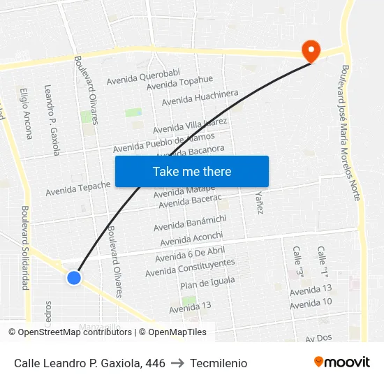 Calle Leandro P. Gaxiola, 446 to Tecmilenio map