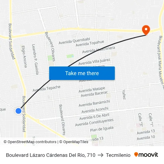 Boulevard Lázaro Cárdenas Del Río, 710 to Tecmilenio map