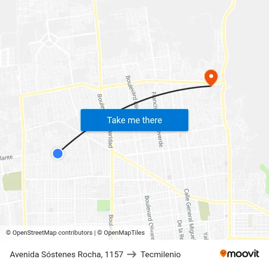 Avenida Sóstenes Rocha, 1157 to Tecmilenio map