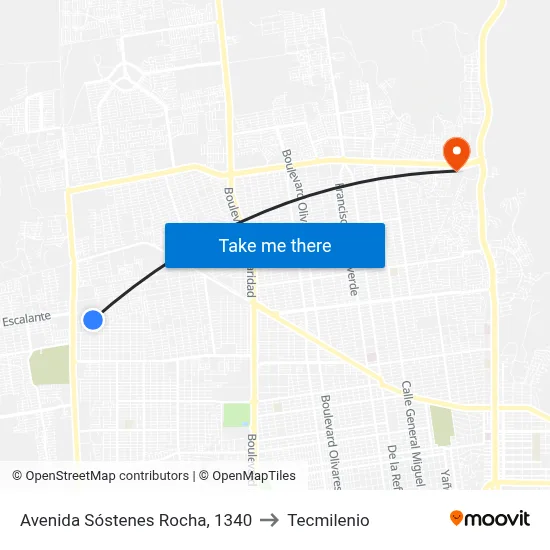 Avenida Sóstenes Rocha, 1340 to Tecmilenio map