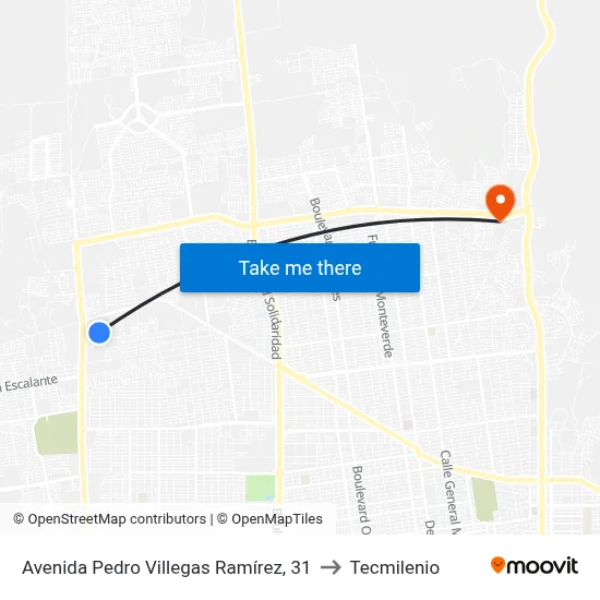 Avenida Pedro Villegas Ramírez, 31 to Tecmilenio map