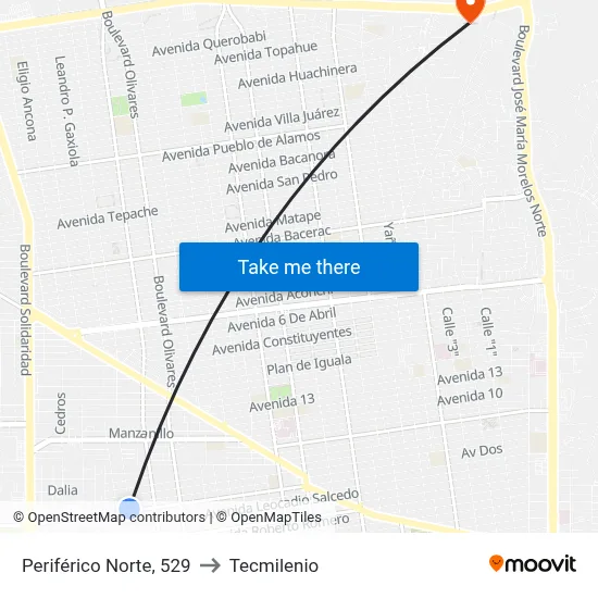Periférico Norte, 529 to Tecmilenio map