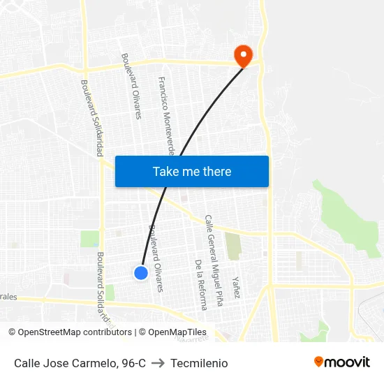 Calle Jose Carmelo, 96-C to Tecmilenio map
