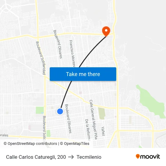 Calle Carlos Caturegli, 200 to Tecmilenio map