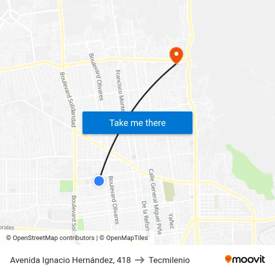Avenida Ignacio Hernández, 418 to Tecmilenio map
