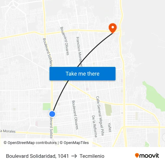 Boulevard Solidaridad, 1041 to Tecmilenio map