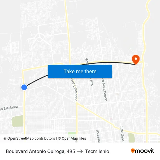 Boulevard Antonio Quiroga, 495 to Tecmilenio map