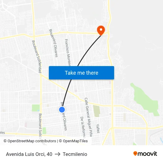Avenida Luis Orci, 40 to Tecmilenio map