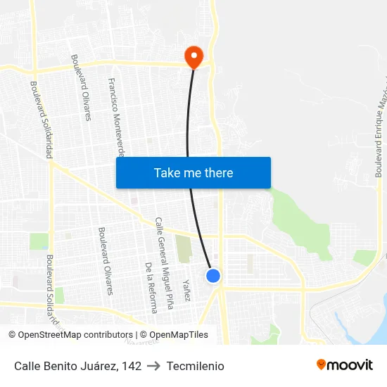 Calle Benito Juárez, 142 to Tecmilenio map