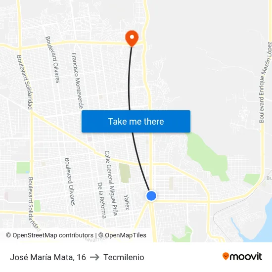 José María Mata, 16 to Tecmilenio map